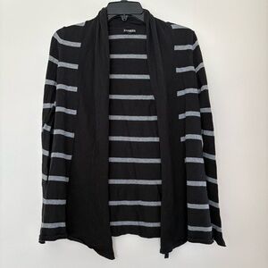 Express Black and Gray Striped Cardigan